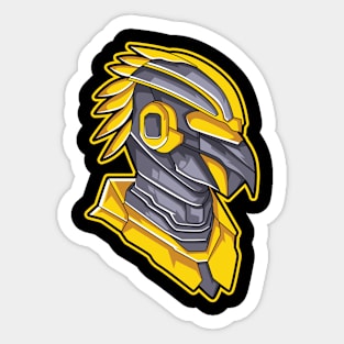 Hawk cyborg illustration Sticker